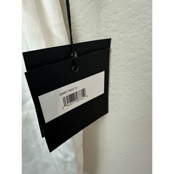 Ieena Mac Duggal White Spaghetti Straps V-Neck Cocktail Dress 26481 Size 2 - Picture 5 of 9